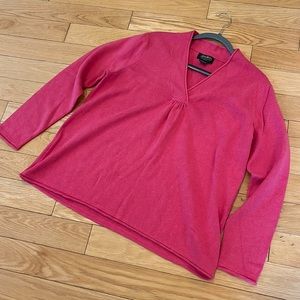 Eddie Bauer Pink V-Neck Sweater Size XL